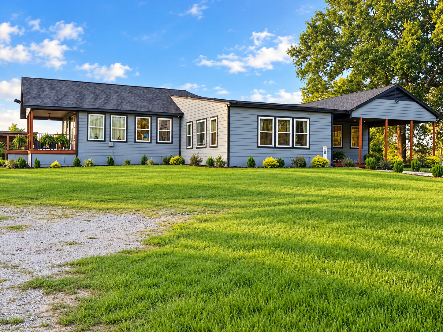 Main house and green lawn at WellNest Retreat Ranch